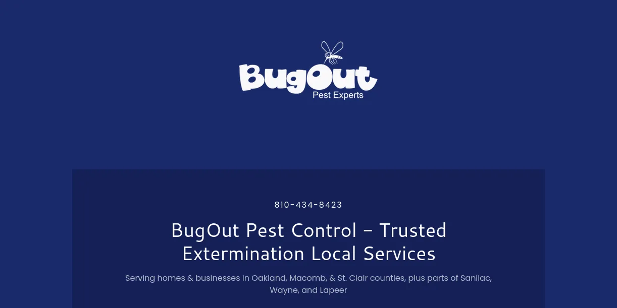 The BugOut Pest Experts website homepage